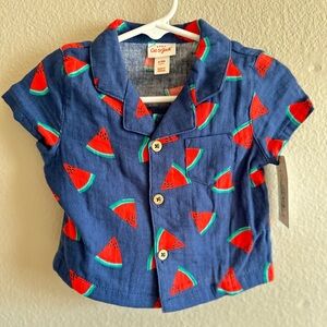 Baby Cat & Jack watermelon print size 6-9 months baby 100% cotton matching set
